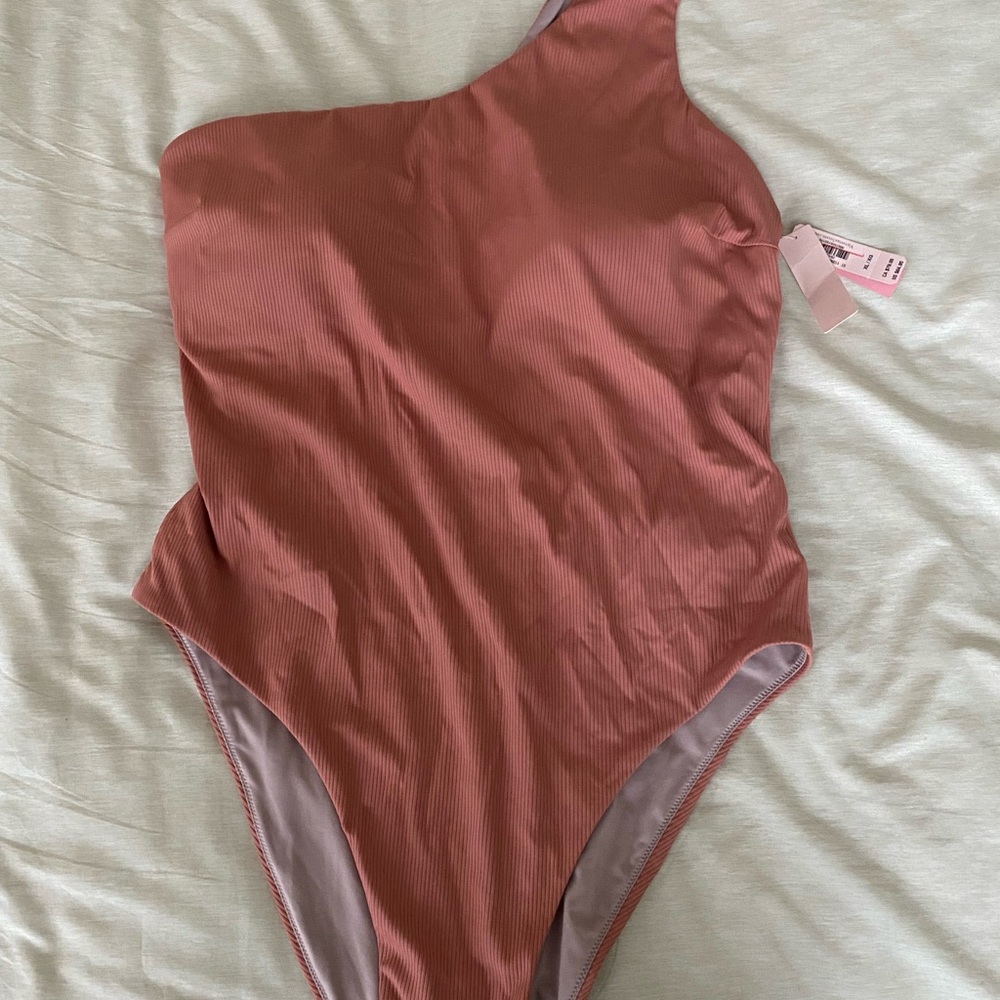 Victoria's Secret Ribbed Swimsuit in Rust and Taupe
